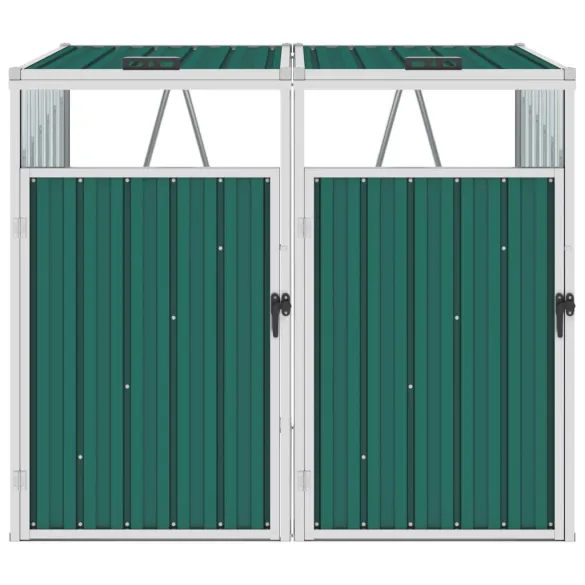 Magazie Pubele Dublă Verde - Oțel | Livrare Gratuită