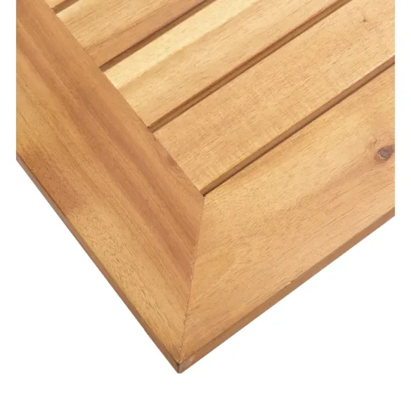 Masă Grădină Lemn Acacia 160x80cm | Oțel Inoxidabil