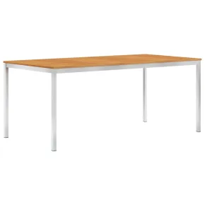 Masă Grădină Lemn Acacia 180x90 cm - Oțel Inoxidabil