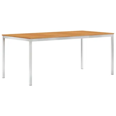 Masă Grădină Lemn Acacia 180x90 cm - Oțel Inoxidabil