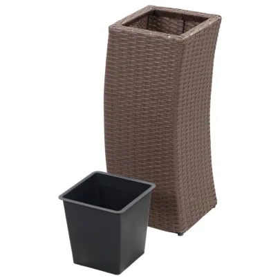 Set Straturi Grădină Ratan - 3 Jardiniere Înălțate
