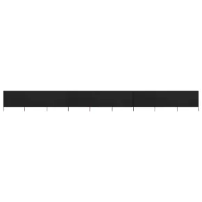 Paravan Anti-Vânt 9 Panouri Negru - 1200x80 cm | Livrare Gratuită