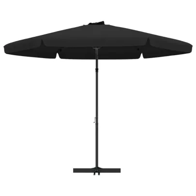 Umbrelă de Soare Grădină 300 cm - Oțel Negru | Livrare Gratuită