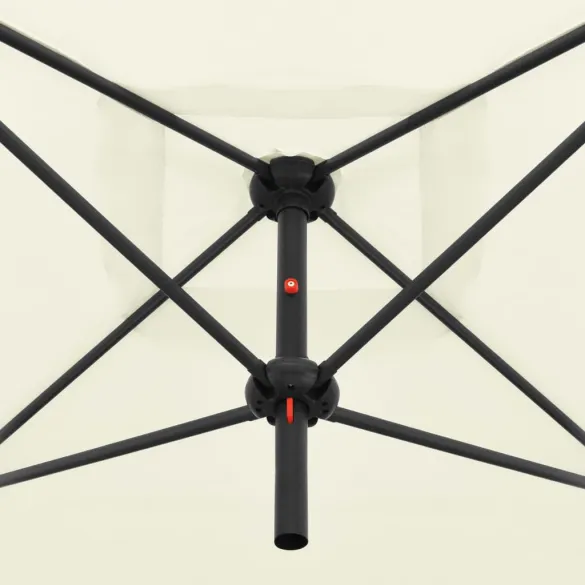 Umbrelă Dublă de Soare - Oțel Alb - Protecție UV