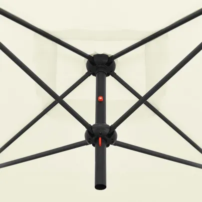 Umbrelă Dublă de Soare - Oțel Alb - Protecție UV