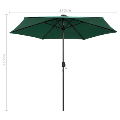 Umbrelă de soare cu LED-uri solar - 270 cm - Livrare gratuită