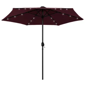 Umbrelă de soare cu LED-uri solare - 270 cm - Bordo