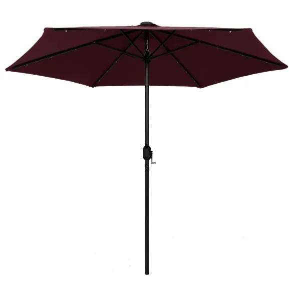 Umbrelă de soare cu LED-uri solare - 270 cm - Bordo