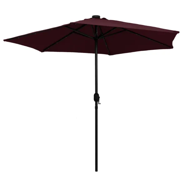 Umbrelă de soare cu LED-uri solare - 270 cm - Bordo