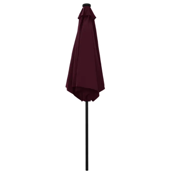 Umbrelă de soare cu LED-uri solare - 270 cm - Bordo