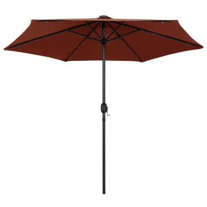 Umbrelă de soare cu LED-uri și panou solar - 270 cm