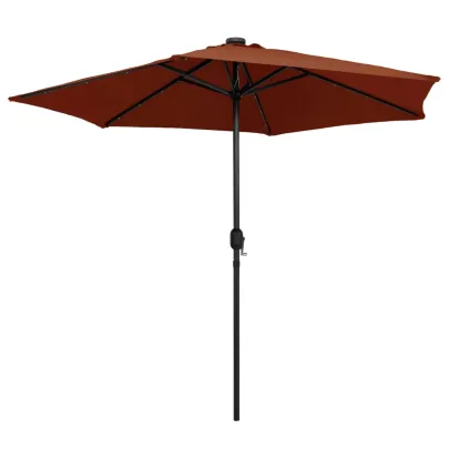 Umbrelă de soare cu LED-uri și panou solar - 270 cm