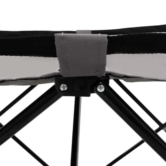 Șezlong Pliabil Gri - Oțel Rezistent - Livrare Gratuită