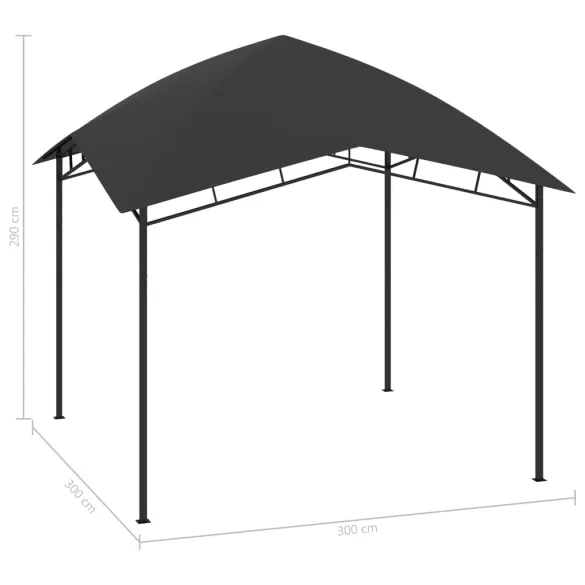 Pavilion Grădină Antracit 3x3m - Cort Exterior Rezistent