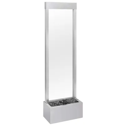 Fântână Grădină Argintiu - Oțel Inoxidabil cu LED | Livrare Gratuită