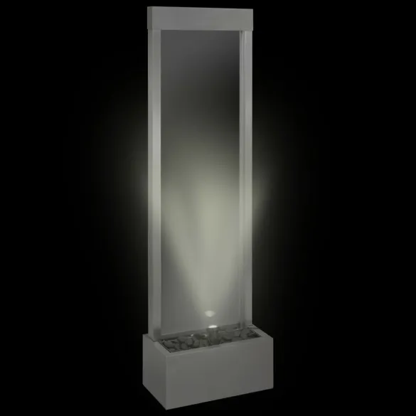 Fântână Grădină Argintiu - Oțel Inoxidabil cu LED | Livrare Gratuită