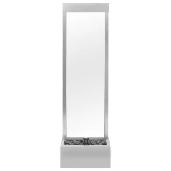 Fântână Grădină Argintiu - Oțel Inoxidabil cu LED | Livrare Gratuită