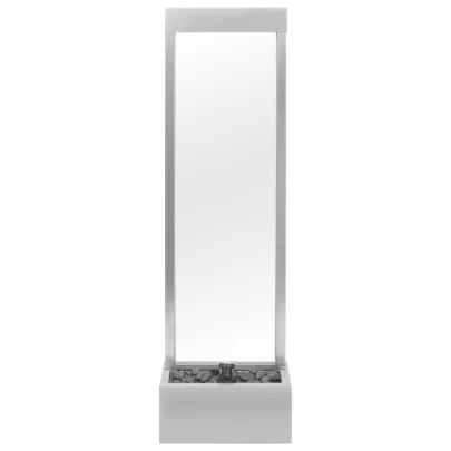 Fântână Grădină Argintiu - Oțel Inoxidabil cu LED | Livrare Gratuită