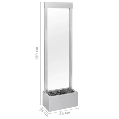 Fântână Grădină Argintiu - Oțel Inoxidabil cu LED | Livrare Gratuită