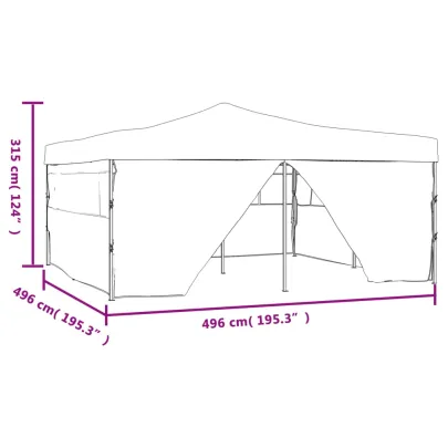 Pavilion Pliabil 5x5m cu Pereți Laterali Antracit