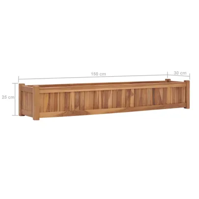 Strat Înălțat din Lemn Masiv de Tec - 150x30x25 cm