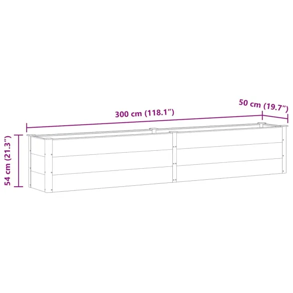 Strat Ridicat Grădină WPC Gri 300x50x54 cm - Livrare Gratuită