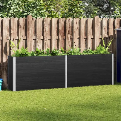 Strat Înălțat Grădină WPC Gri | Livrare Gratuită