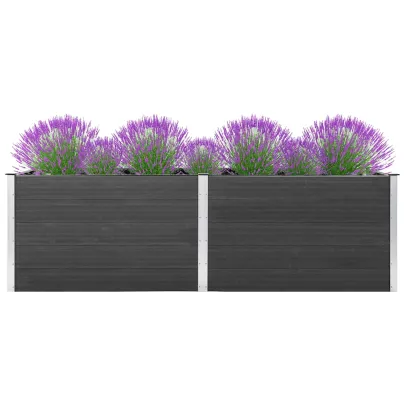 Strat Ridicat Grădină WPC 300x100 cm - Gri | Livrare Gratuită