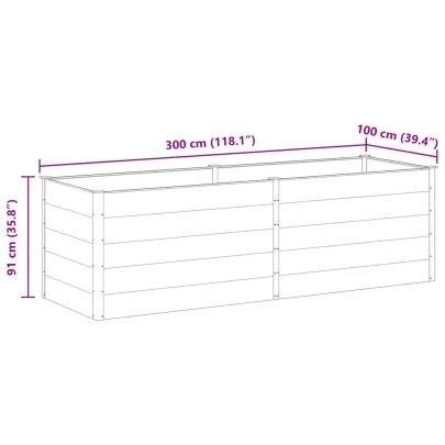 Strat Ridicat Grădină WPC 300x100 cm - Gri | Livrare Gratuită
