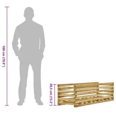 Strat Înălțat Grădină - Lemn Pin Rezistent 120x40x38.5 cm