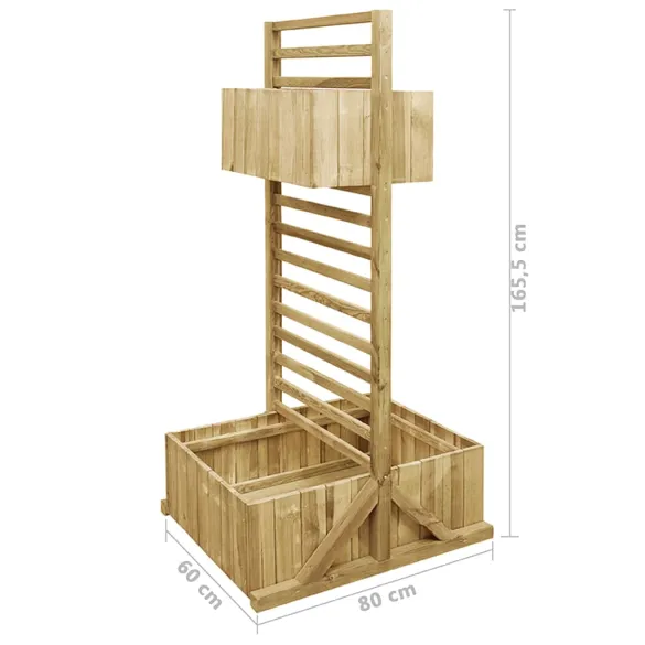 Jardinieră Grădină cu Spalier - Lemn de Pin Rezistent
