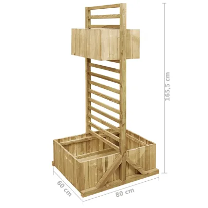 Jardinieră Grădină cu Spalier - Lemn de Pin Rezistent