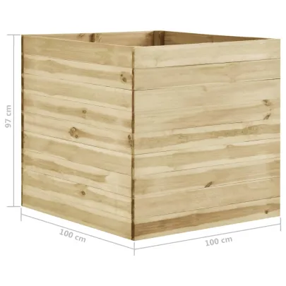 Strat Înălțat Grădină 100x100x97 cm - Lemn Pin Rezistent