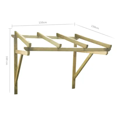 Copertină Ușă Lemn Masiv Pin | Decorațiune Intrare