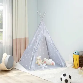 Cort de copii teepee cu geantă - gri - 115x115x160 cm - poliester