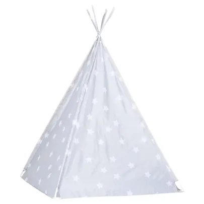 Cort de copii teepee cu geantă - gri - 115x115x160 cm - poliester