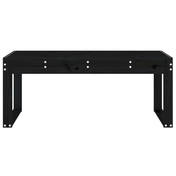 Bancă Grădină Lemn Masiv Pin - Negru, 110x38x45 cm