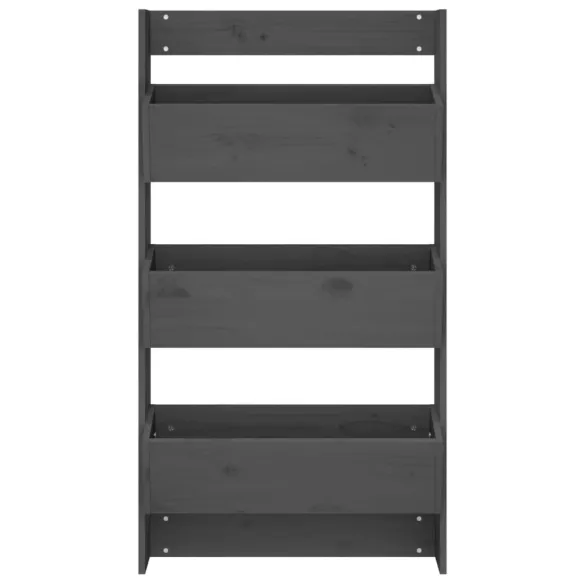 Jardinieră perete 3 niveluri gri lemn pin - Livrare gratuită