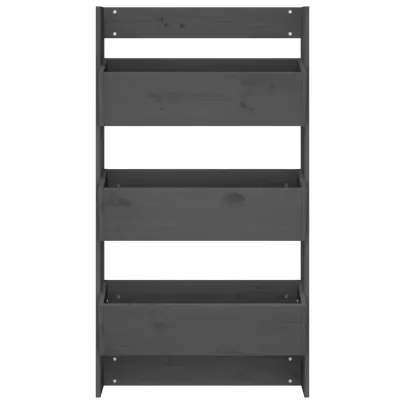 Jardinieră perete 3 niveluri gri lemn pin - Livrare gratuită