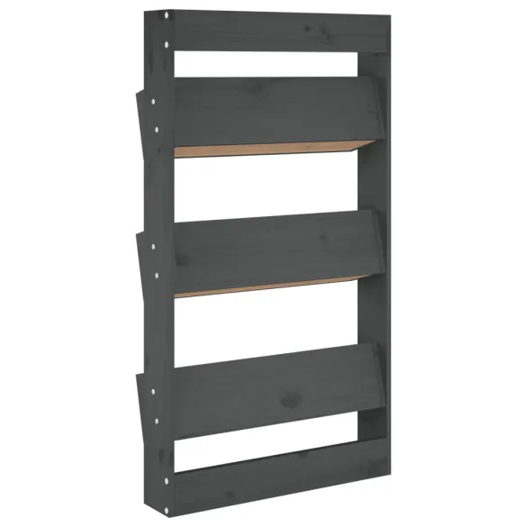 Jardinieră perete 3 niveluri gri lemn pin - Livrare gratuită