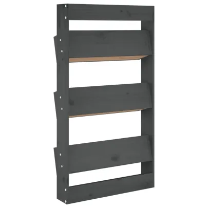 Jardinieră perete 3 niveluri gri lemn pin - Livrare gratuită