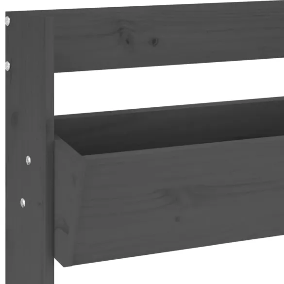 Jardinieră perete 3 niveluri gri lemn pin - Livrare gratuită