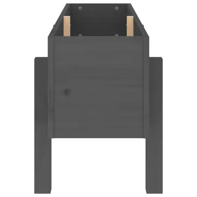 Strat Înălțat Grădină Gri - Lemn Masiv de Pin - 101x30x38 cm