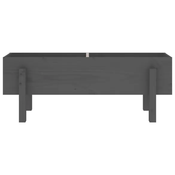 Strat Înălțat Grădină Gri - Lemn Masiv de Pin - 101x30x38 cm