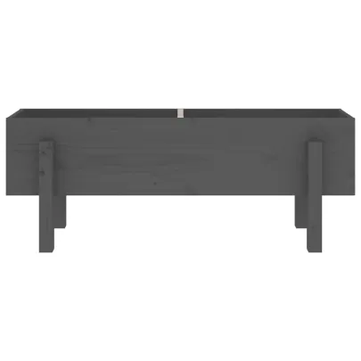 Strat Înălțat Grădină Gri - Lemn Masiv de Pin - 101x30x38 cm