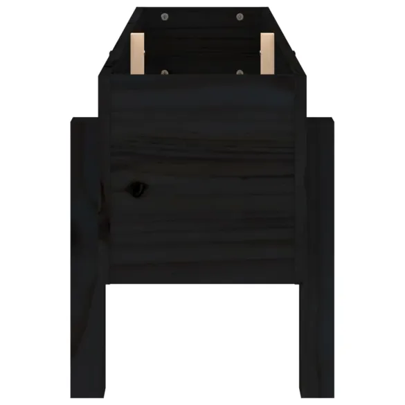 Strat Înălțat Grădină Lemn Masiv Pin Negru 101x30x38 cm