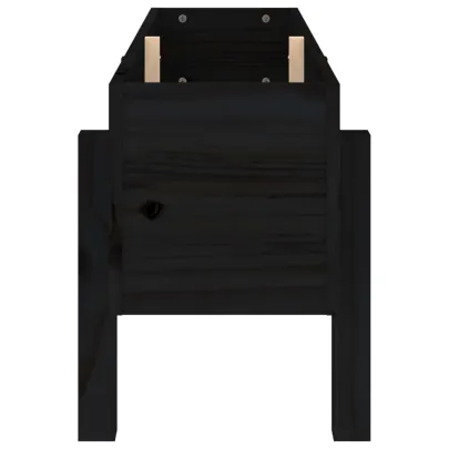 Strat Înălțat Grădină Lemn Masiv Pin Negru 101x30x38 cm