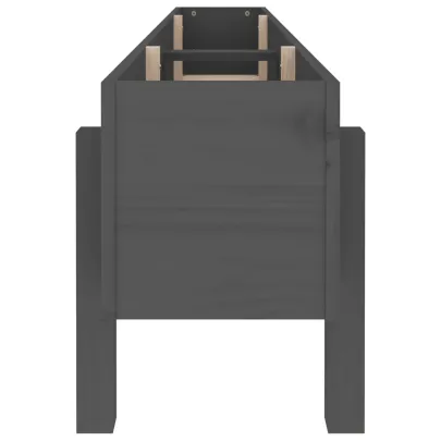 Strat Înălțat Grădină Gri - Lemn Masiv de Pin - Livrare Gratuită