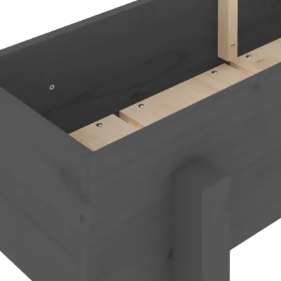 Strat Înălțat Grădină Gri - Lemn Masiv de Pin - Livrare Gratuită
