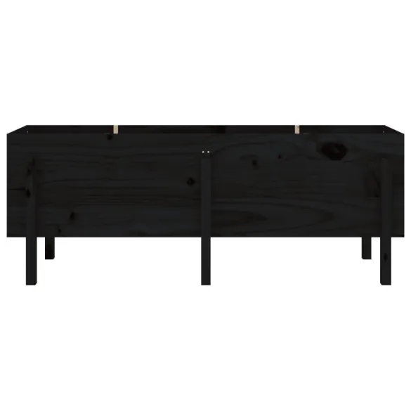 Strat Înălțat Grădină Negru - Lemn Masiv Pin 160x50x57 cm